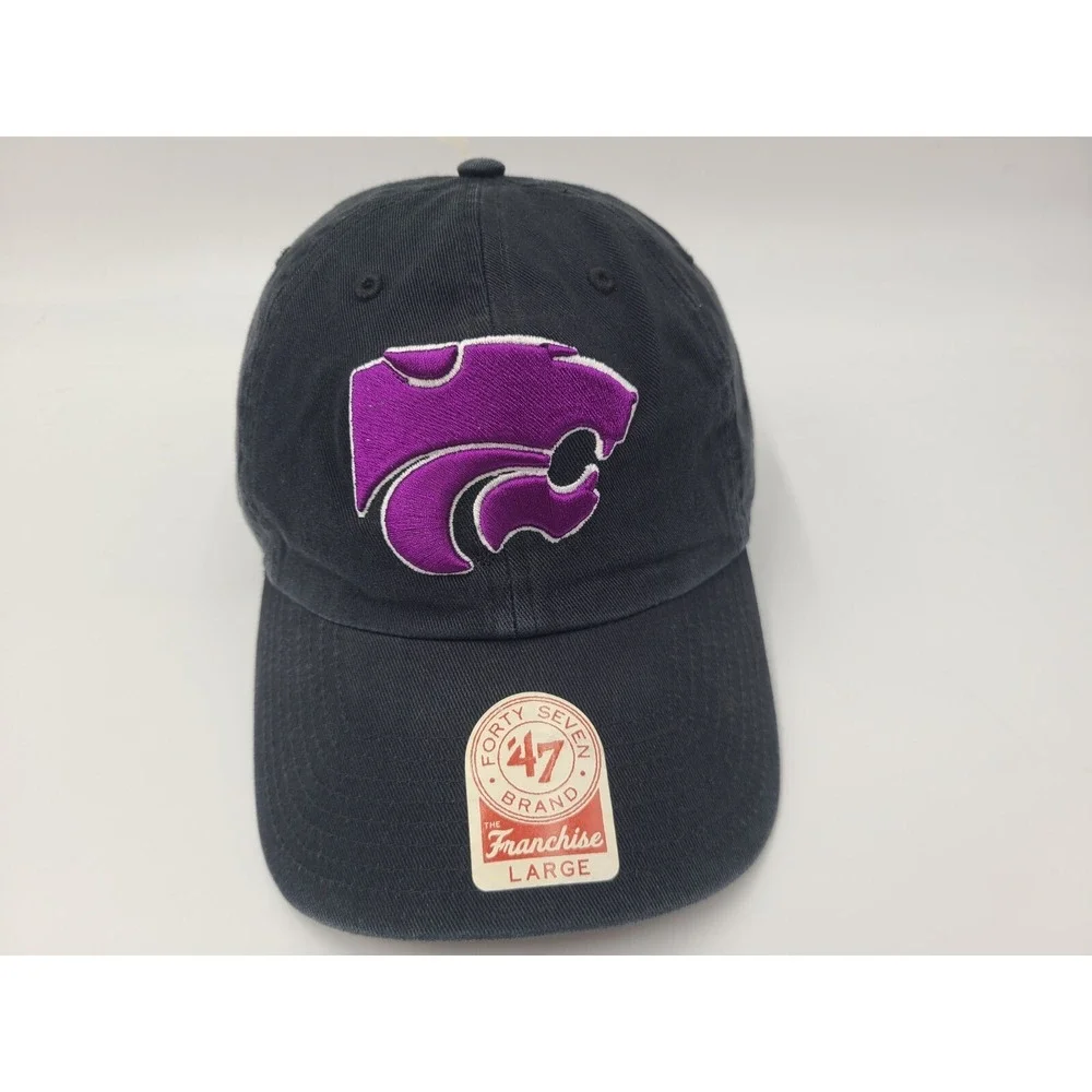 Kansas State University Wildcats 47 Brand Franchise Fitted‎ L Hat Cap NCAA Black